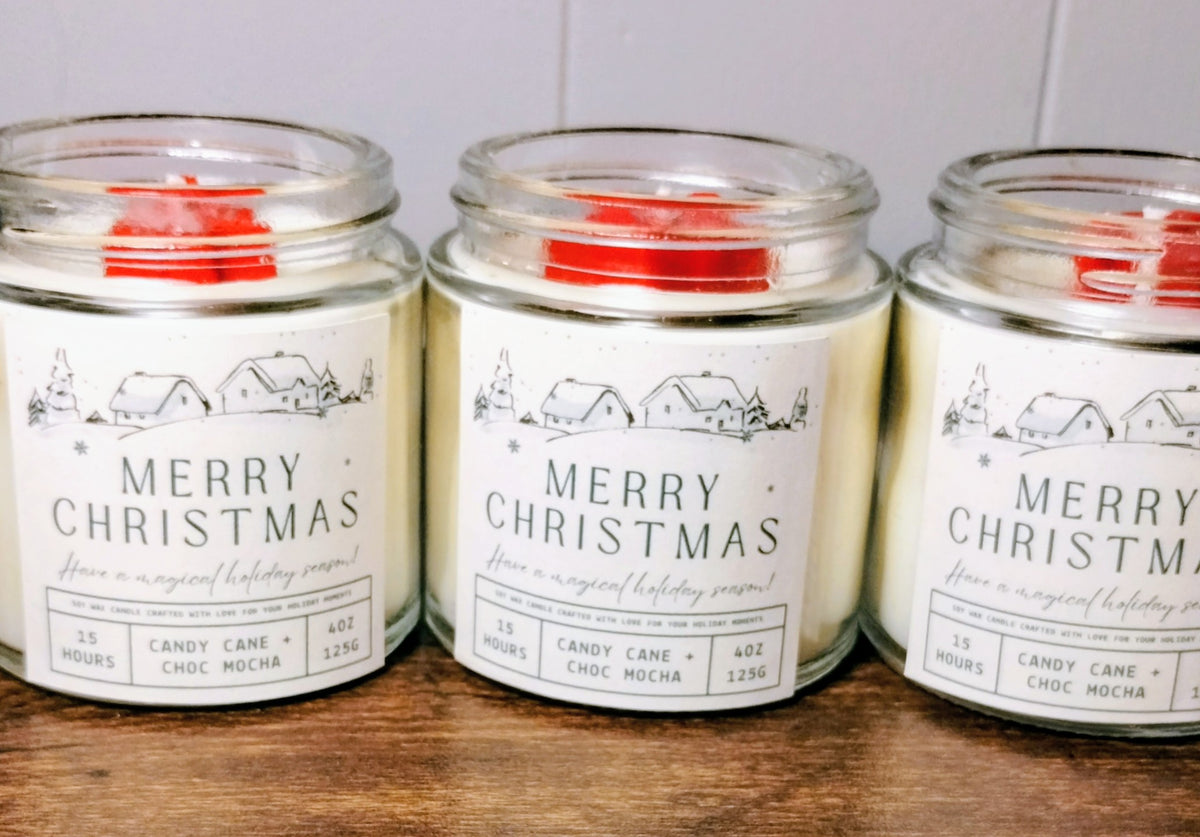 Candy Cane + Choc Mocha Holiday Candle