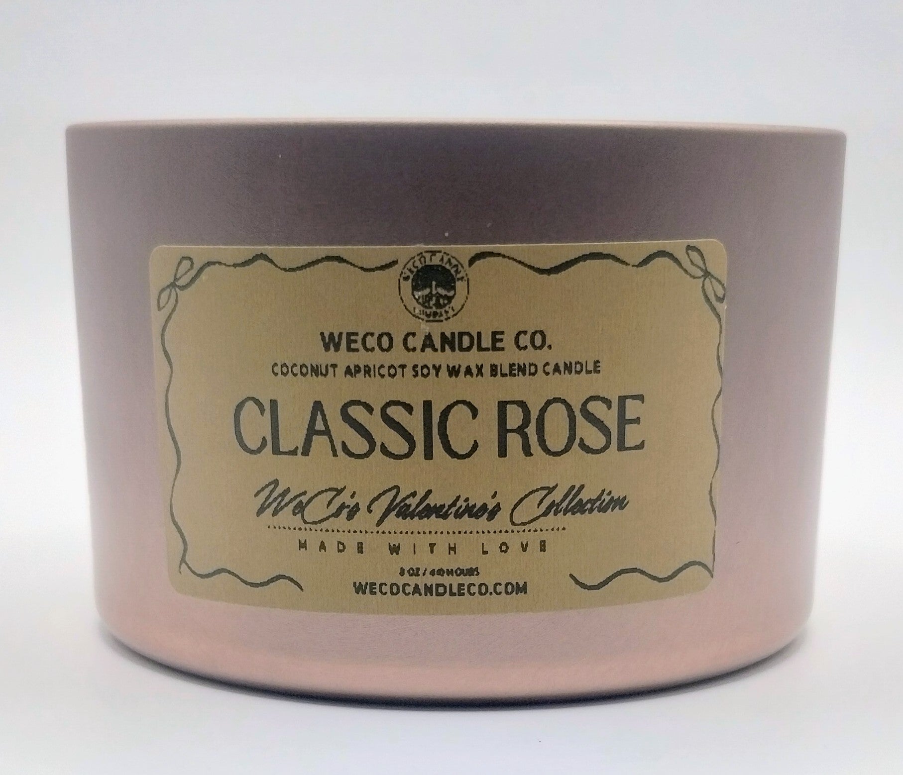 Medium - Rose Gold Tin - Classic Rose Candle