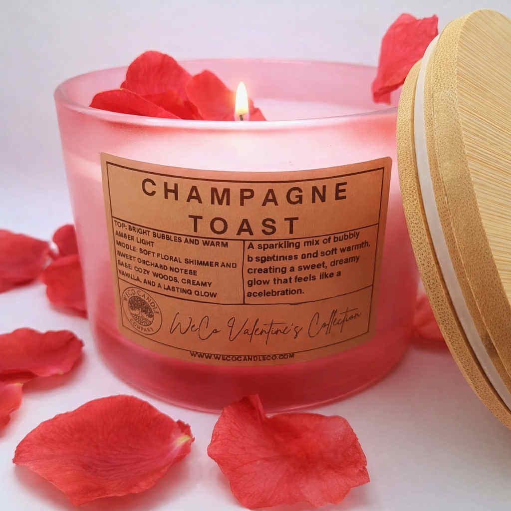 Large Frosted Pink Glass - Champagne Toast