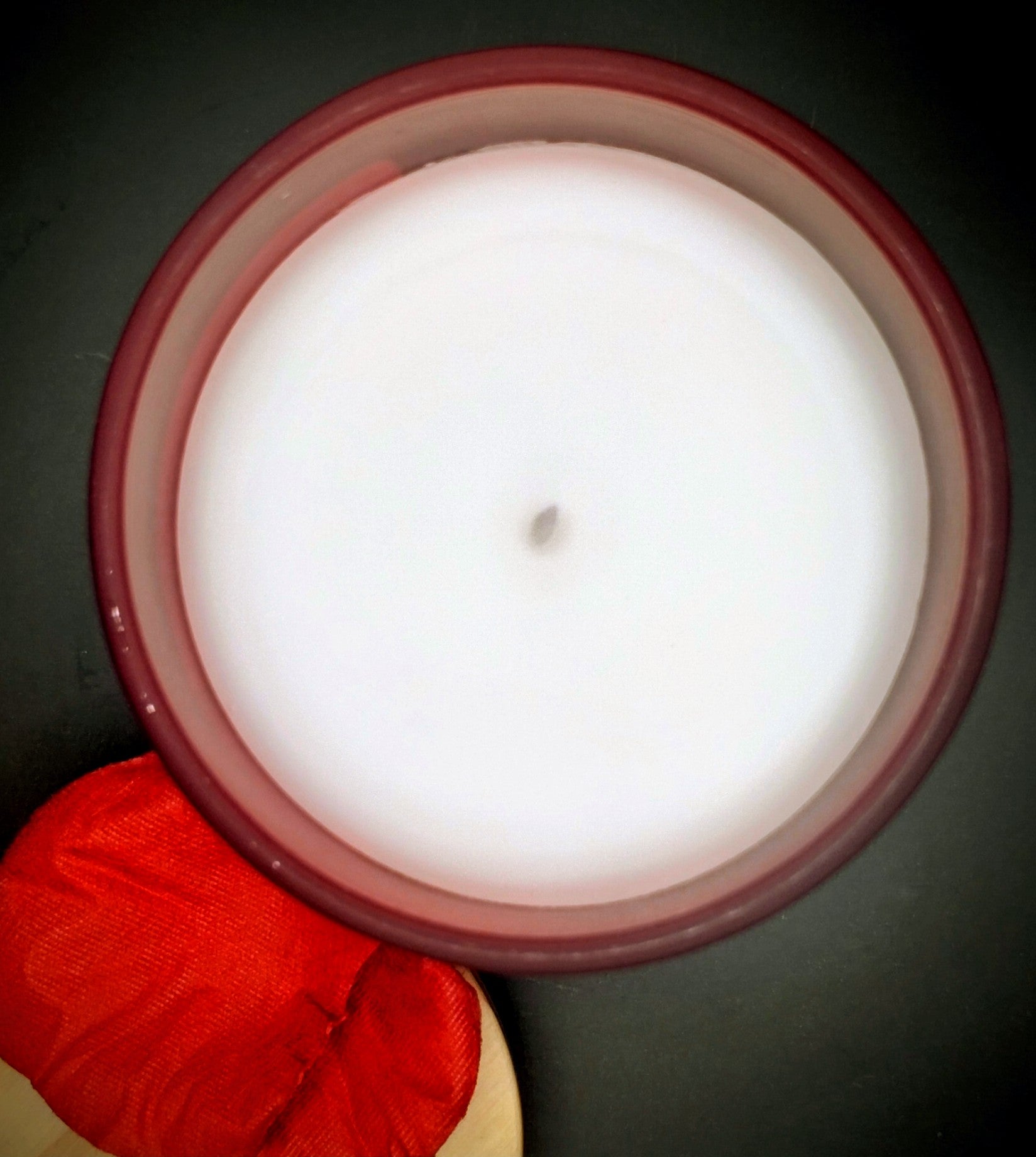 Medium Red Frosted Glass - Vanilla Candle