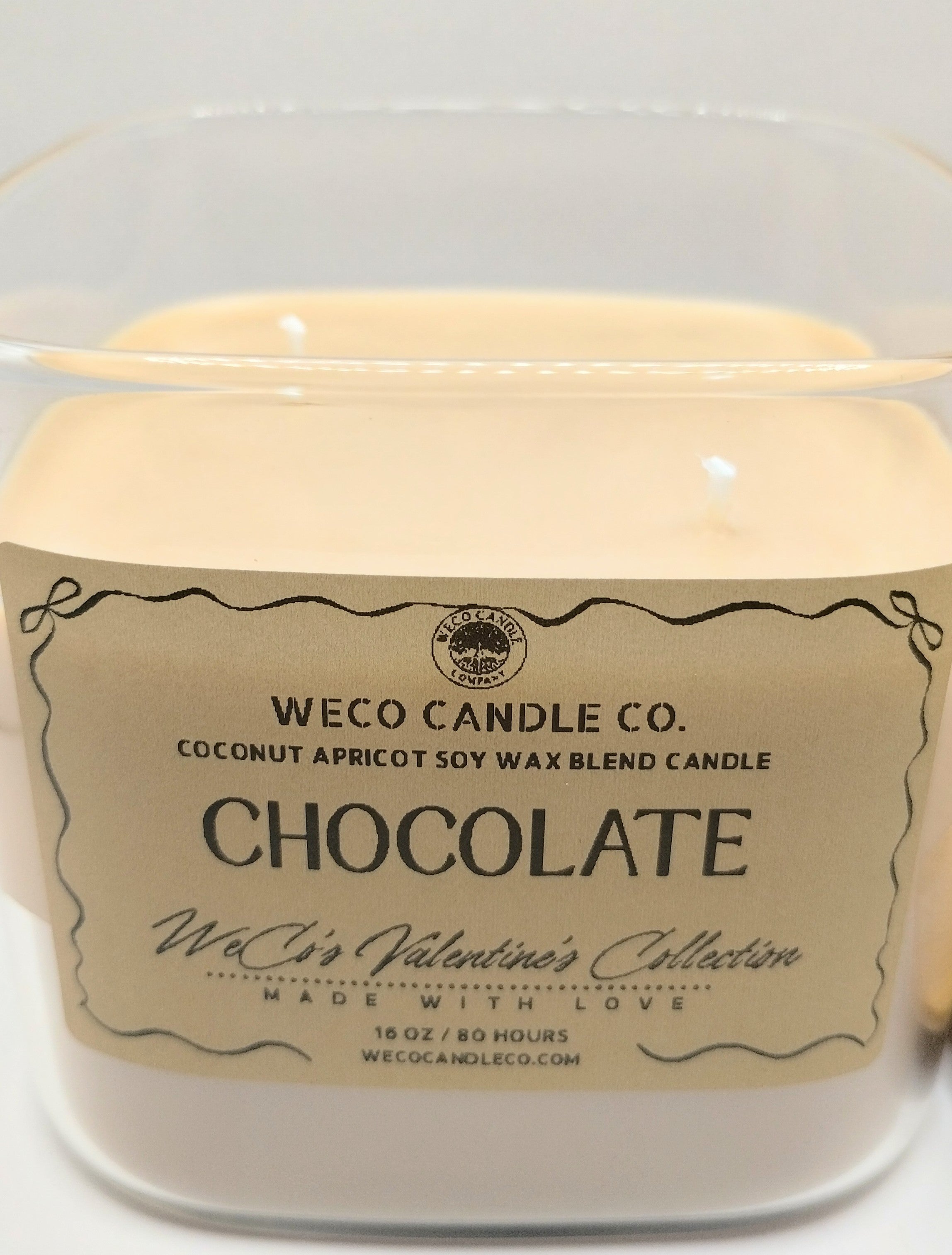 Large Clear Glass - Chocolate Candle