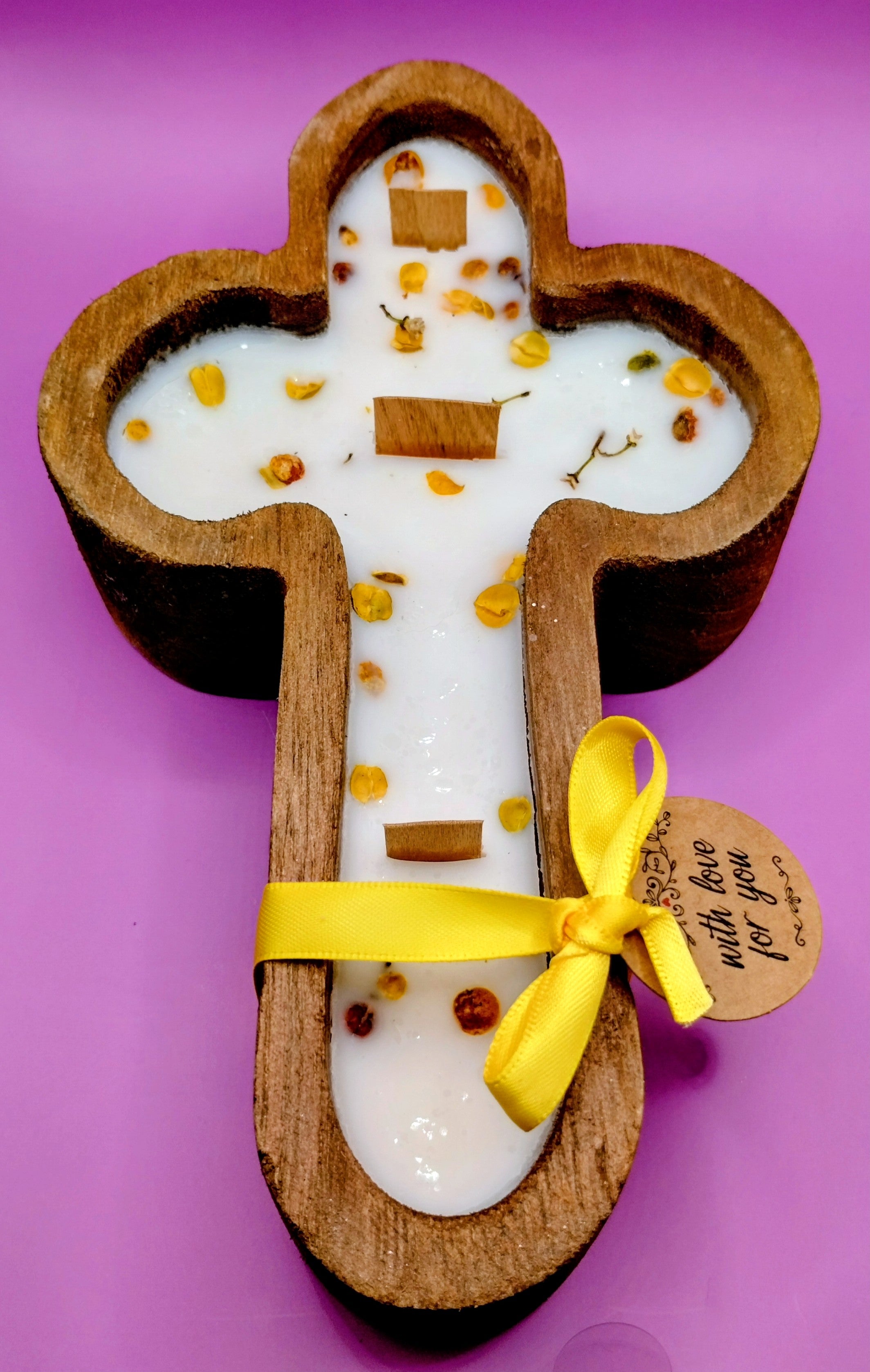 ✝️ Wooden Cross Candle