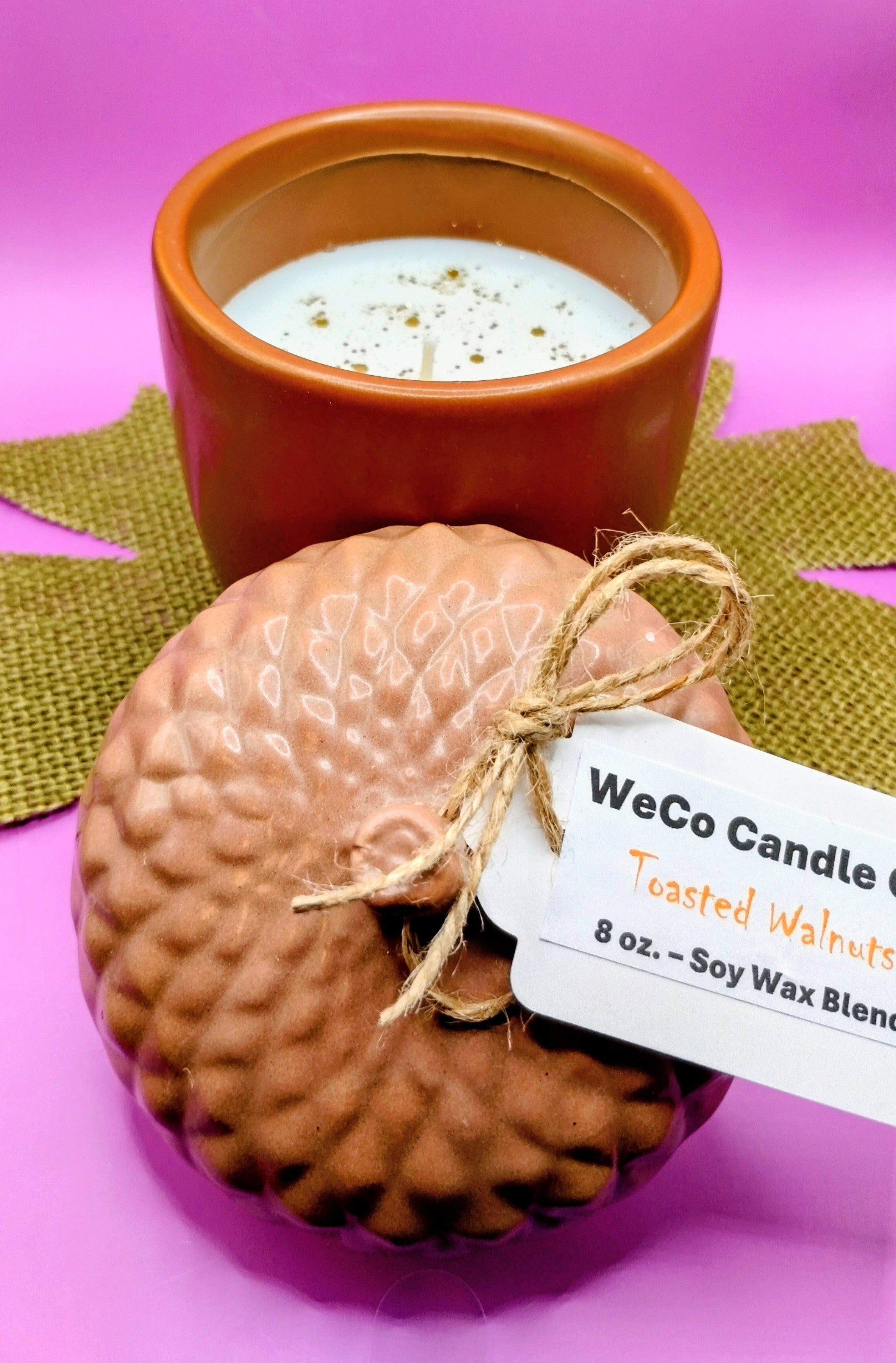 Toasted Walnuts — 8 oz Soy Wax Blend Candle | Acorn Jar