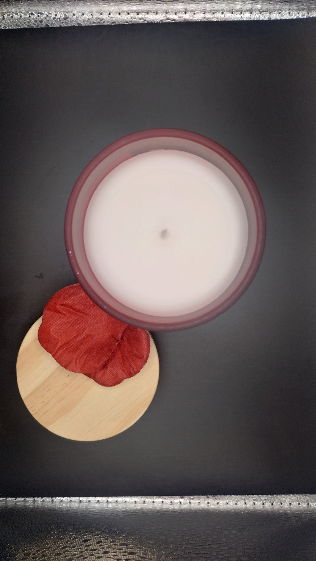 Medium Red Frosted Glass - Vanilla & Amber Candle