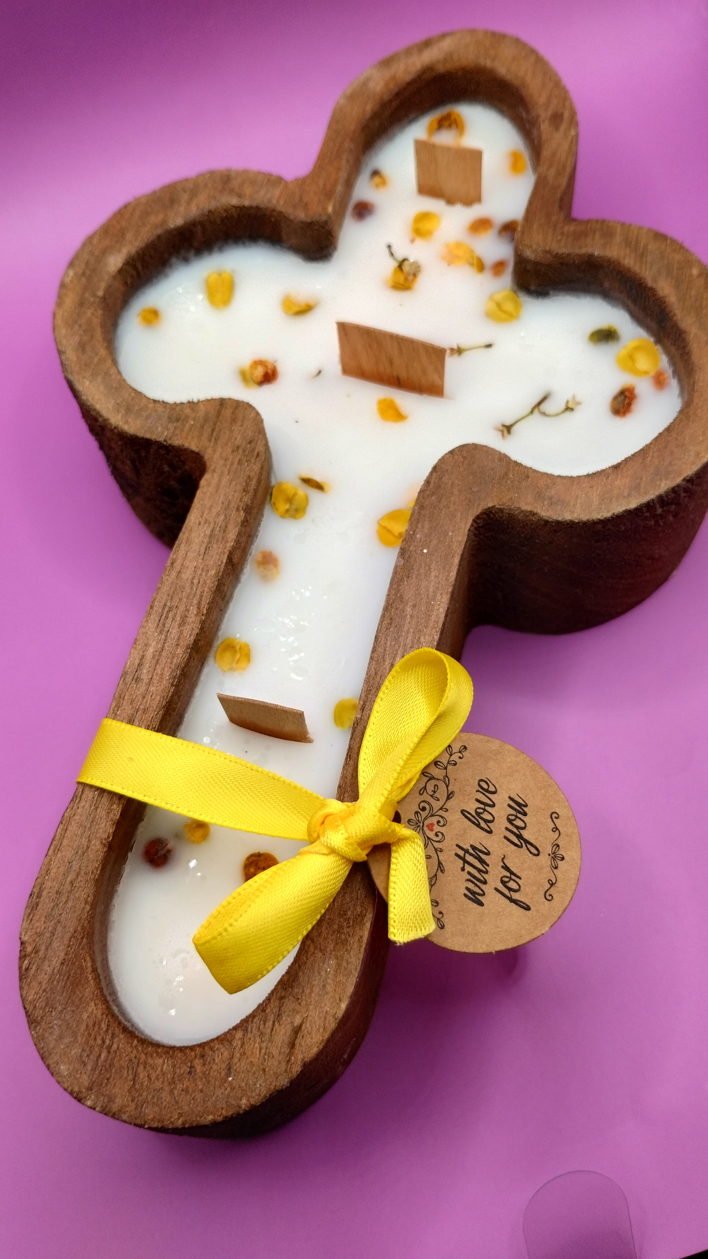 ✝️ Wooden Cross Candle