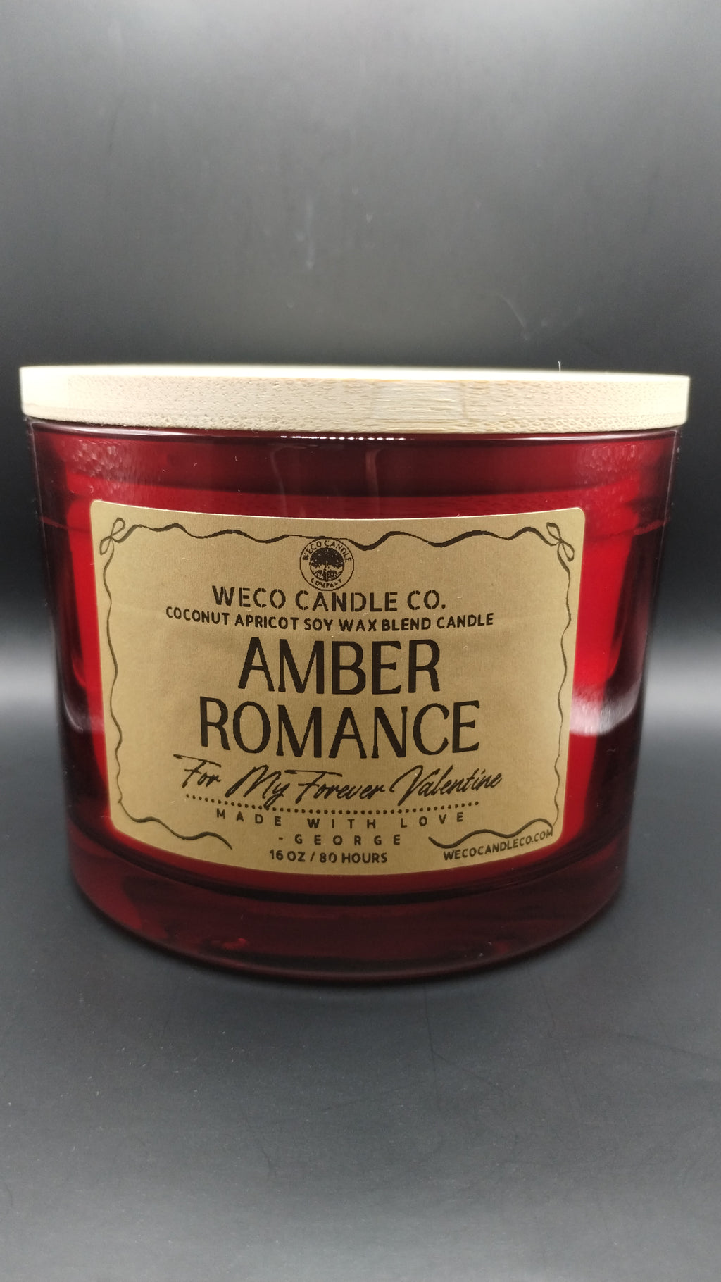Large Red Glass - Amber Romance