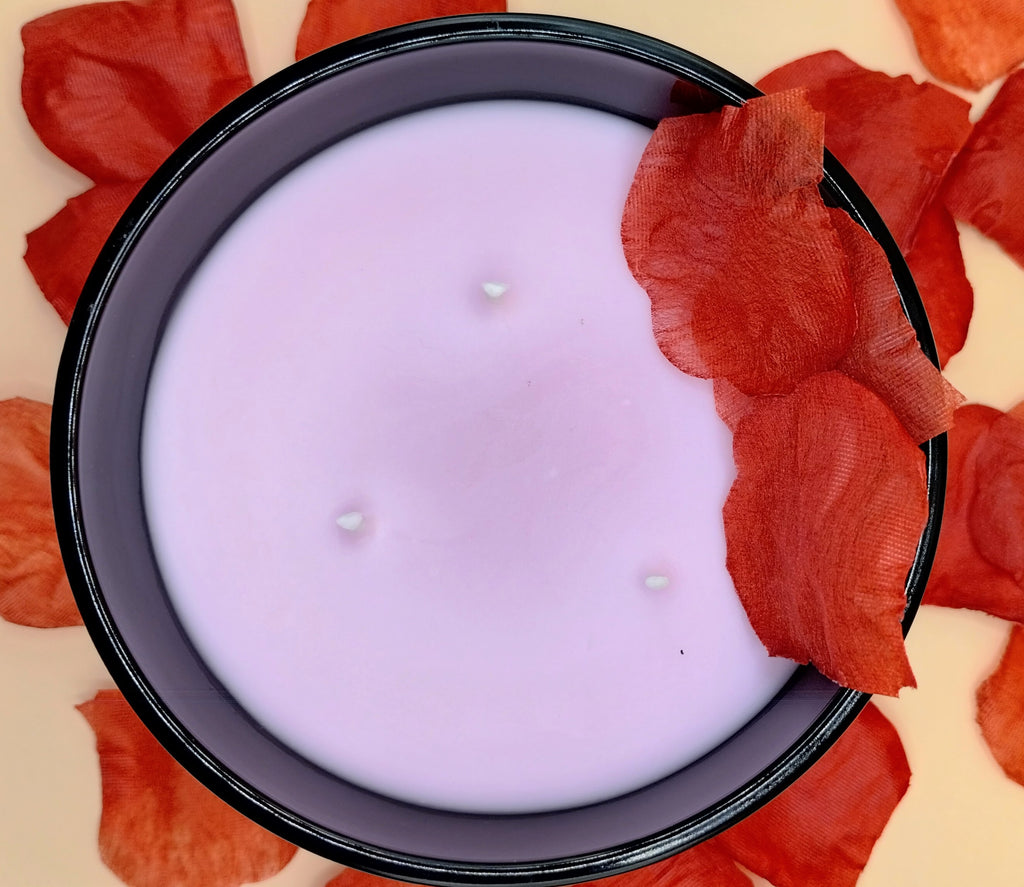 Large Black Glass - Lavender Candle