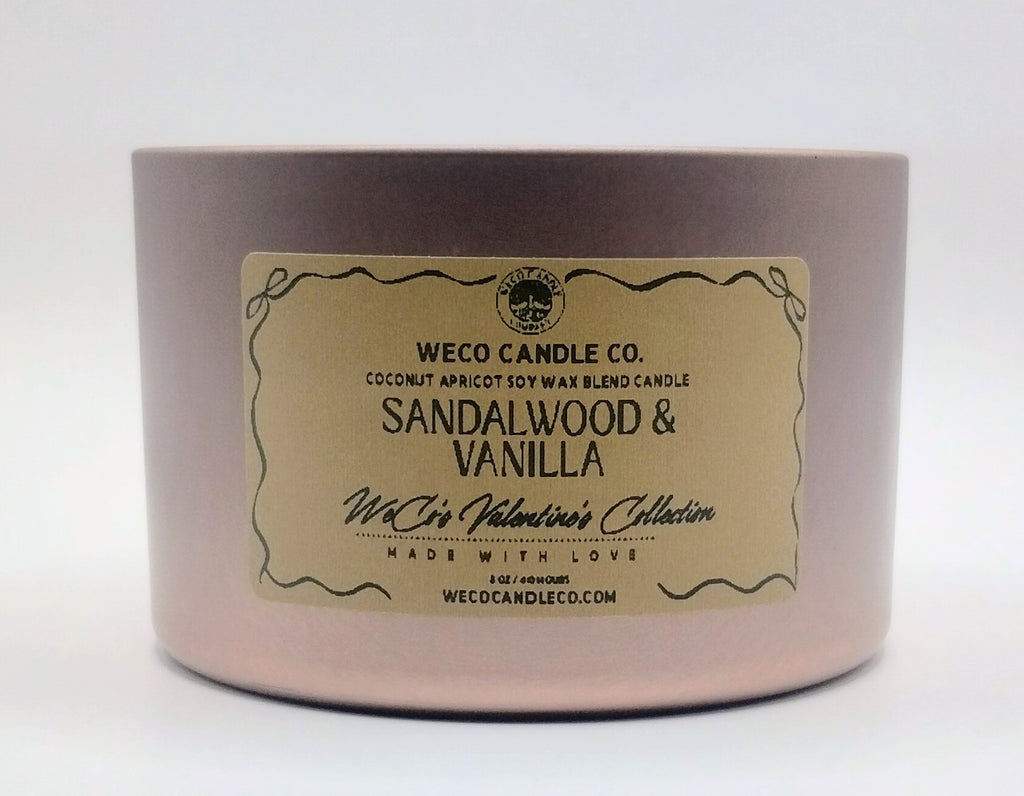 Medium - Rose Gold Tin - Sandalwood & Vanilla